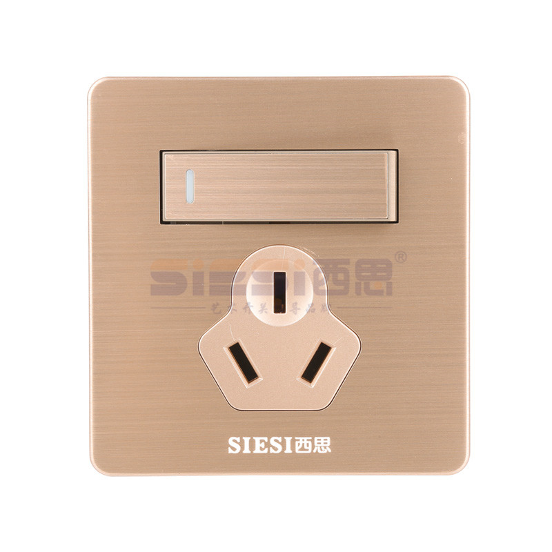 16A三极插座带单控开关